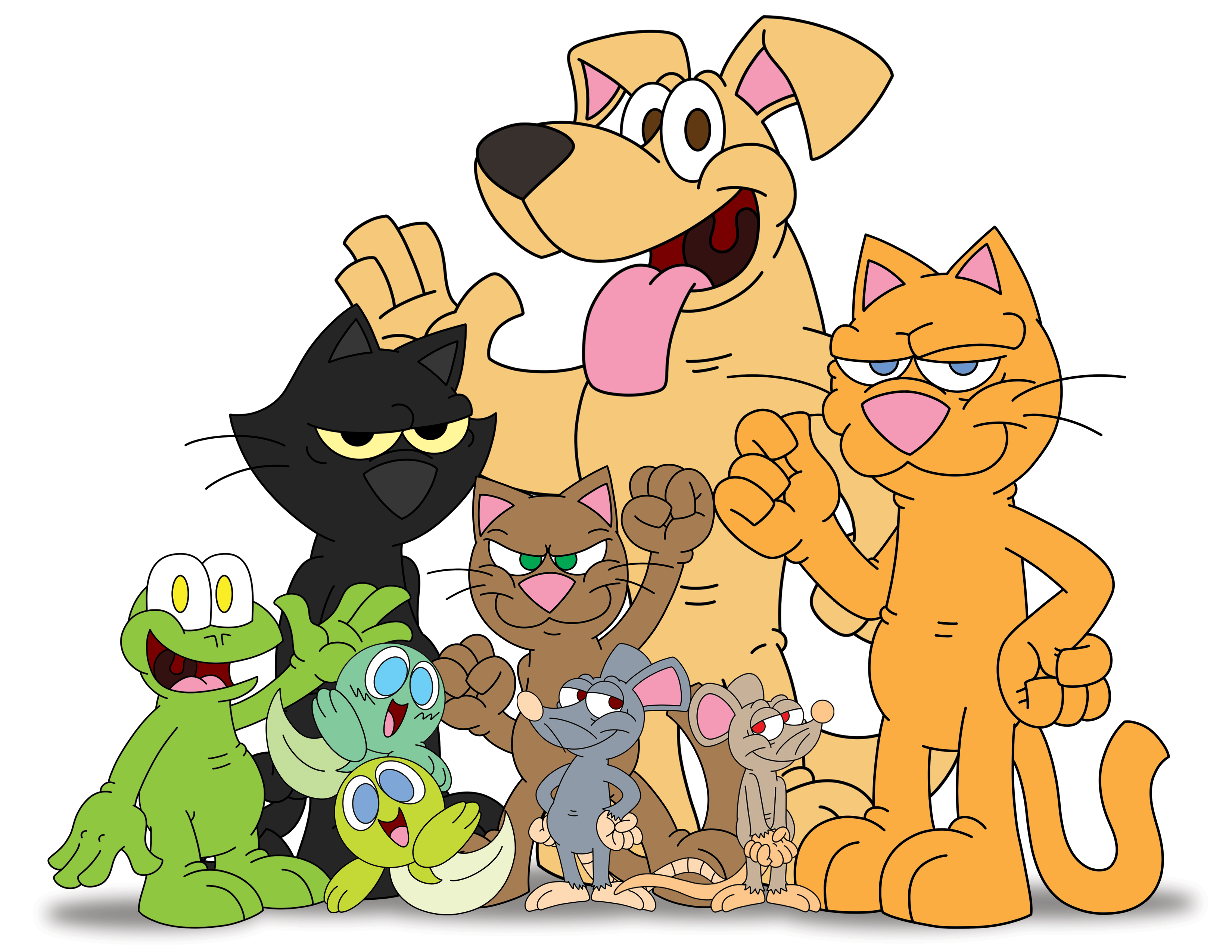 Cat and Frog and Friends